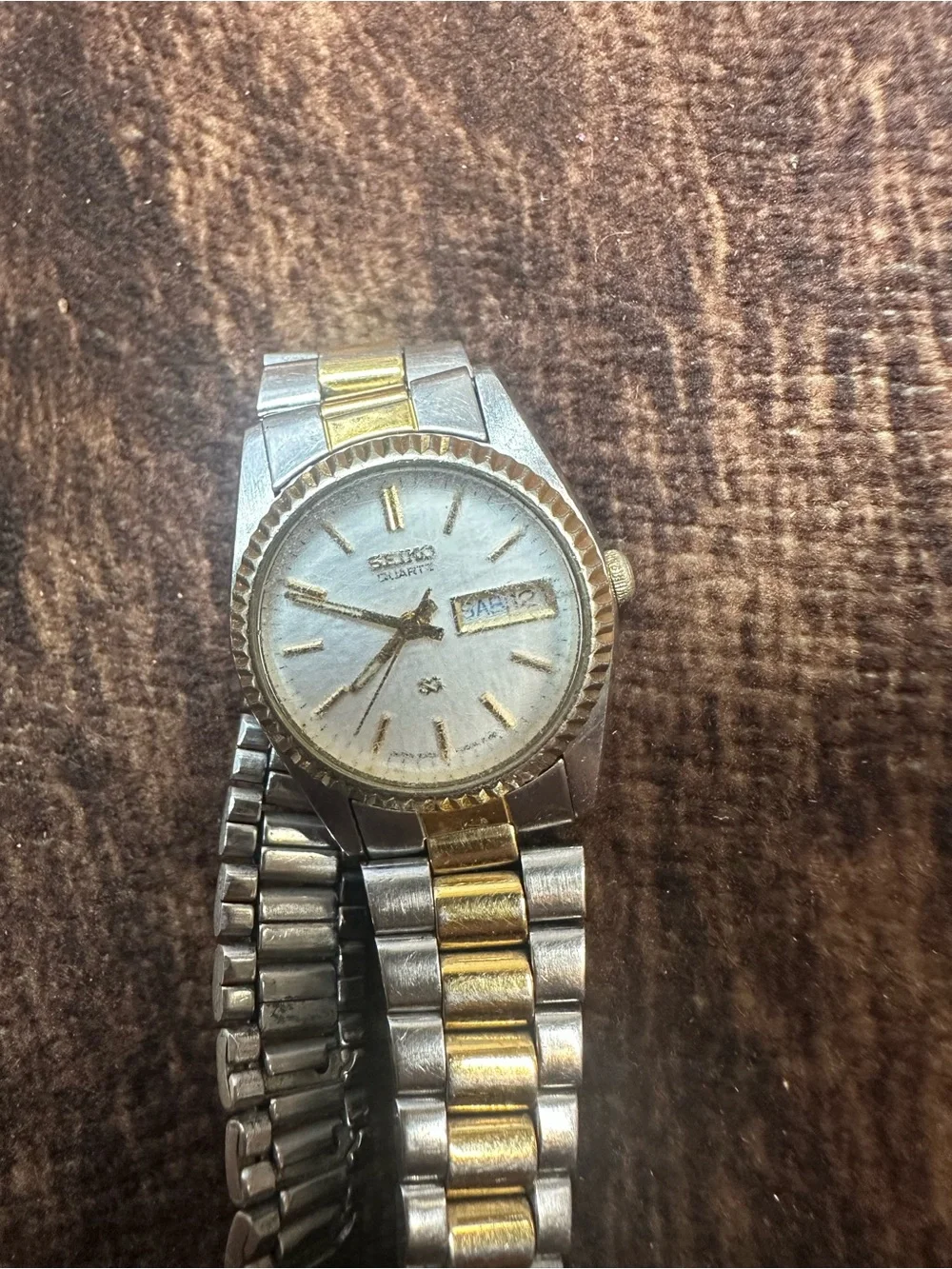 Seiko Two-Tone Stainless Steel Wristwatch with Day-Date women’s.
